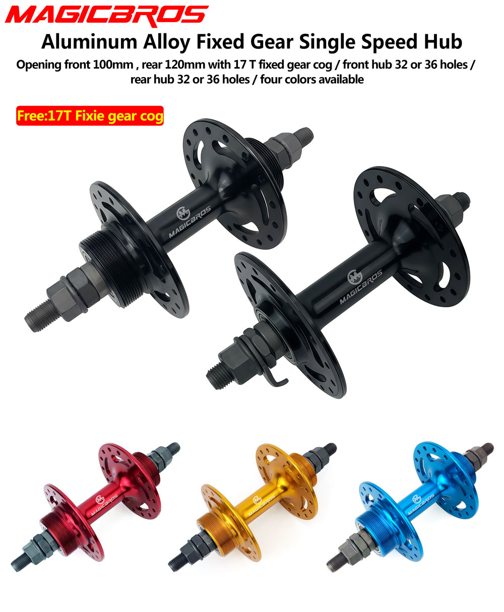 Cycling Gear Hub - MAGICBROS Fixed-Gear-Fahrradnabe aus Aluminium, Single-Speed-Fahrrad, Vorder-