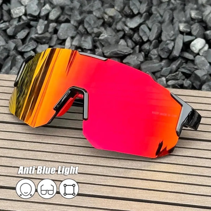 Cycle Zone - Quadratische Fahrrad-Sonnenbrille mit großem Rahmen, UV-Schutz,