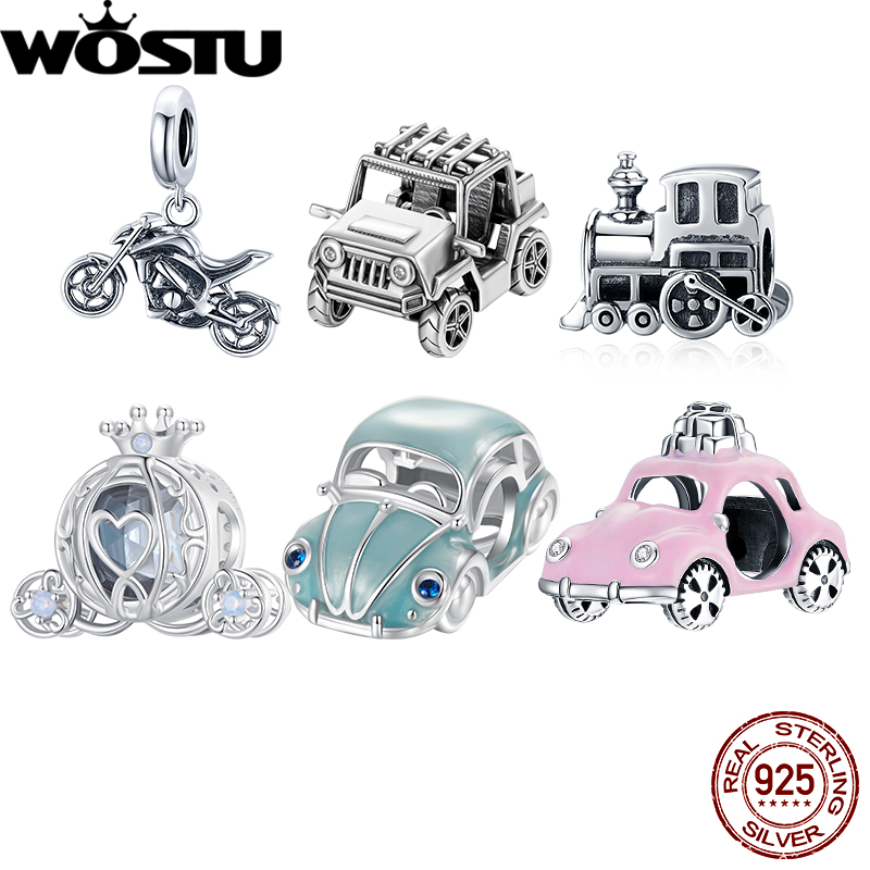 Vintage Cycling Gear - WOSTU 925 Sterling Silber Auto-Charm, Geländefahrzeuge,