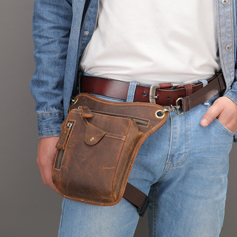 Vintage Cycling Gear - Vintage Pu Leder Taille Pack Drop